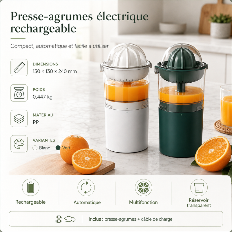 Presse-Agrumes Ălectrique Rechargeable USB