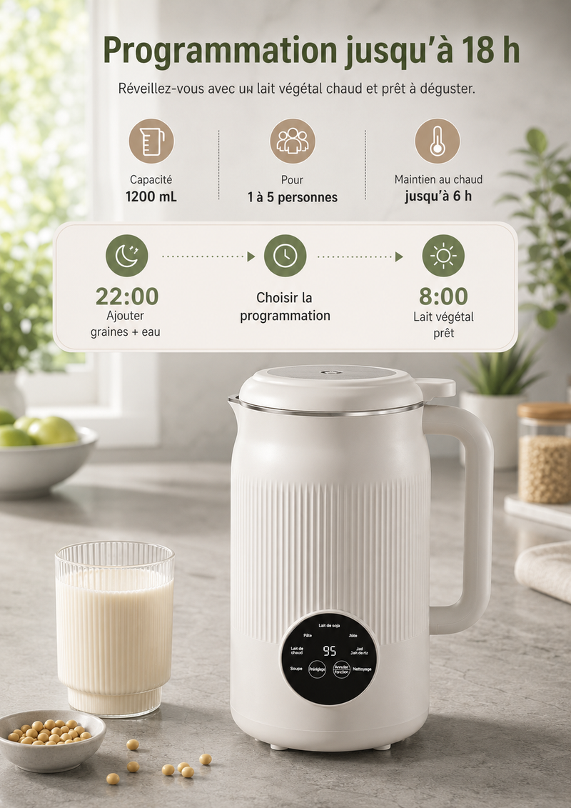 Machine lait végétal inox 304 1200ml