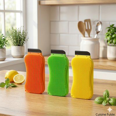🧼 Pack de 3 Éponges Silicone Magiques "Tri-Color"
