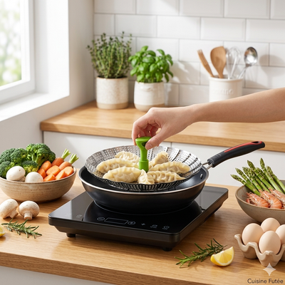 Panier vapeur Lotus inox 304 pliable — transformez votre casserole en cuiseur vapeur en 10 secondes