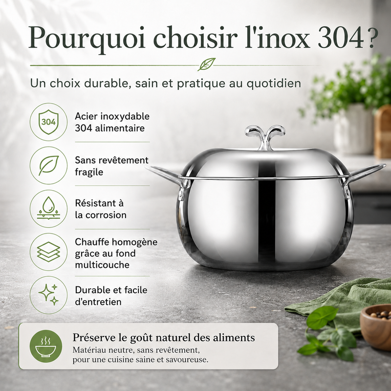 Cocotte Apple Inox 304 - vue 1