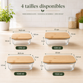 Boîtes Conservation Verre + Couvercle Bambou
