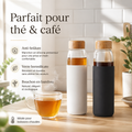 Gourde Verre Borosilicaté + Bouchon Bambou