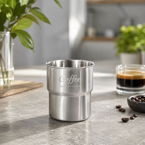 Tasse Café Inox 304 290ml – Letter Cup, Finition Brossée Sans Plastique