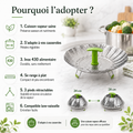 Panier Vapeur Lotus — 6 avantages : inox 430, pétales réglables, 3 pieds rétractables, 2 tailles | Cuisine Futée
