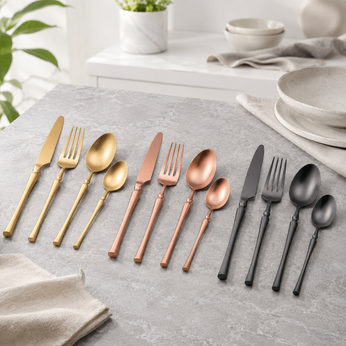 Set Couverts Inox 304 – 4 Pièces en 3 Coloris