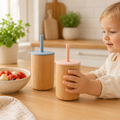 Gourde Enfant Bambou + Couvercle Silicone + Paille