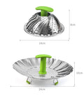 Panier vapeur Lotus 28 cm avec légumes verts — cuisson saine et rapide sans équipement encombrant