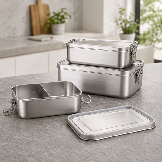 Lunch box inox 304 avec compartiment pour repas au travail