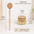Brosse Vaisselle Bambou + 3 Recharges Sisal