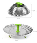 Panier vapeur Lotus ouvert vs fermé — déploiement en un geste, rangement ultra-plat