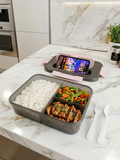 Lunch Box Pause Digitale 1500ml – 3 compartiments avec support téléphone intégré | Cuisine Futée