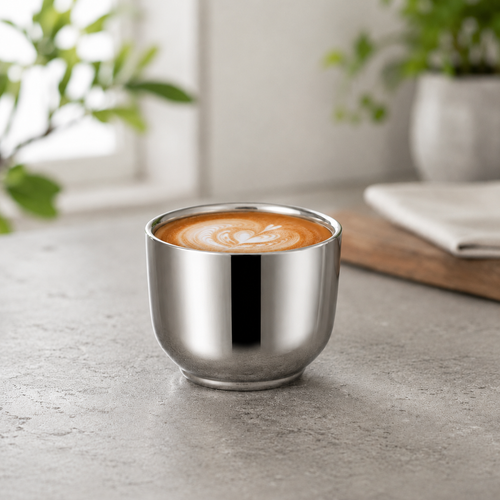 Tasses Expresso Inox 316 80ml – Double Paroi, Finition Miroir
