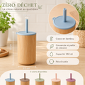 Gourde Enfant Bambou + Couvercle Silicone + Paille