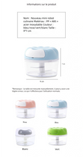 Hachoir manuel Cuisine Futée disponible en bleu, rose et blanc — compact et lave-vaisselle compatible