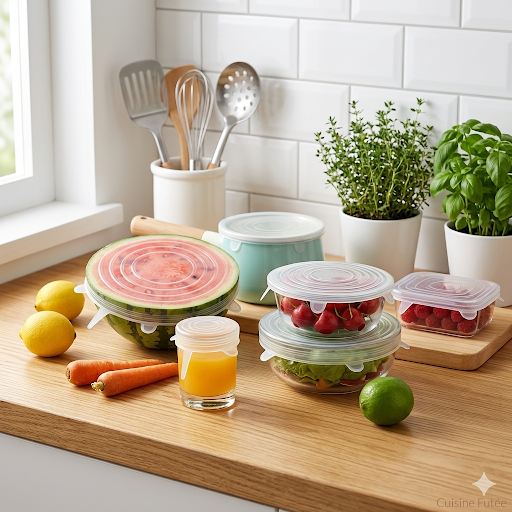 🥗 Set de 6 Couvercles "Stretch & Fresh"