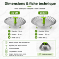 Fiche technique Panier Vapeur Lotus Inox 430 — dimensions 24 cm et 28 cm, 227 g et 308 g | Cuisine Futée